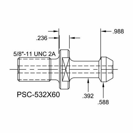 TJ DAVIES CO Coolant Through Retention Knob PSC-532X60